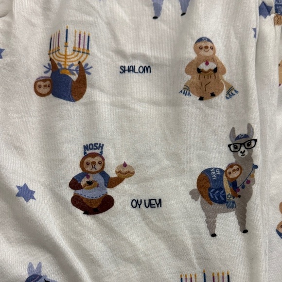 * PJ Salvage * hanukah Pajamas with Fun Animal Print - XS - New - Picture 2 of 7